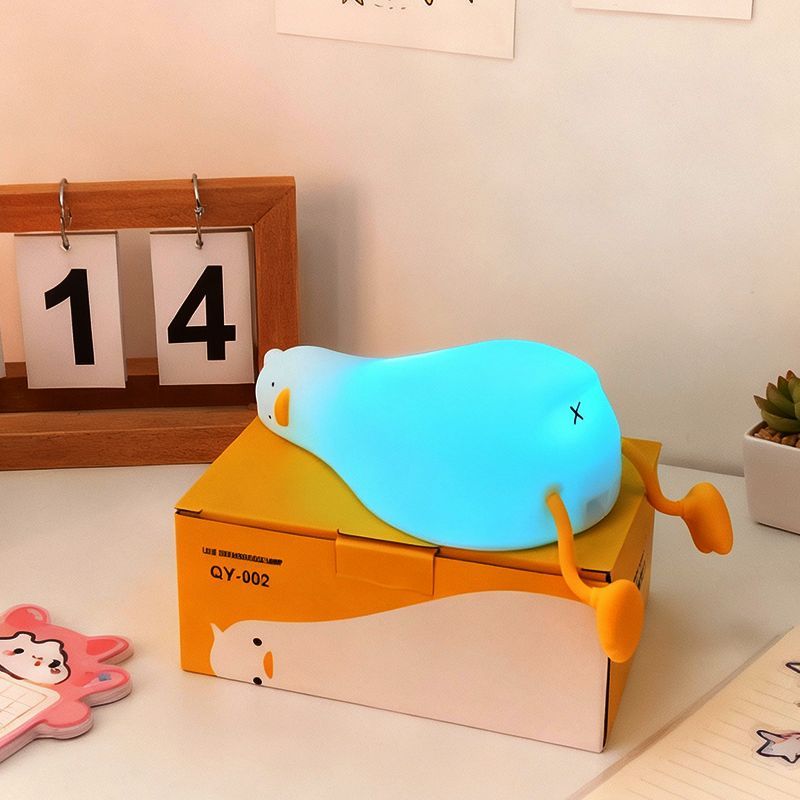 Floating Nightstand With Led Light - ไฟกลางคืน LED สำหรับเด็ก รูปเป็ดนุ่มนิ่ม ชาร์จไฟได้ ของขวัญวันหยุดสำหรับเด็ก
