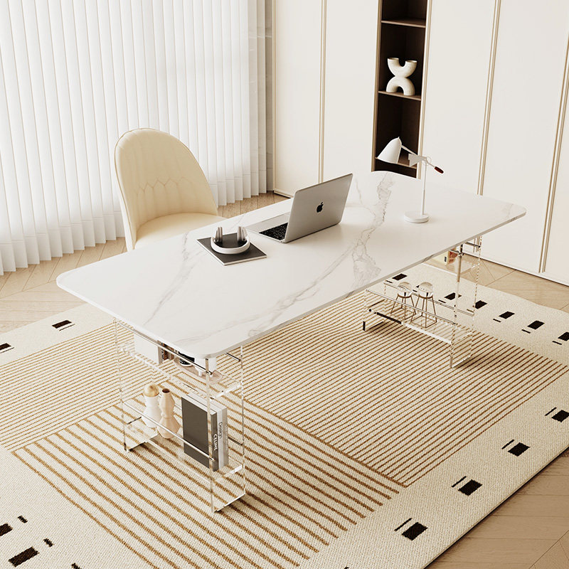 Bedroom Furniture - โต๊ะทำงานหินเผาคุณภาพสูงสไตล์นอร์ดิก ดีไซน์ทันสมัย โต๊ะอะคริลิคแบบลอยตัวสำหรับระเบียง โต๊ะทำงานในห้องนอน เฟอร์นิเจอร์ Zwevend