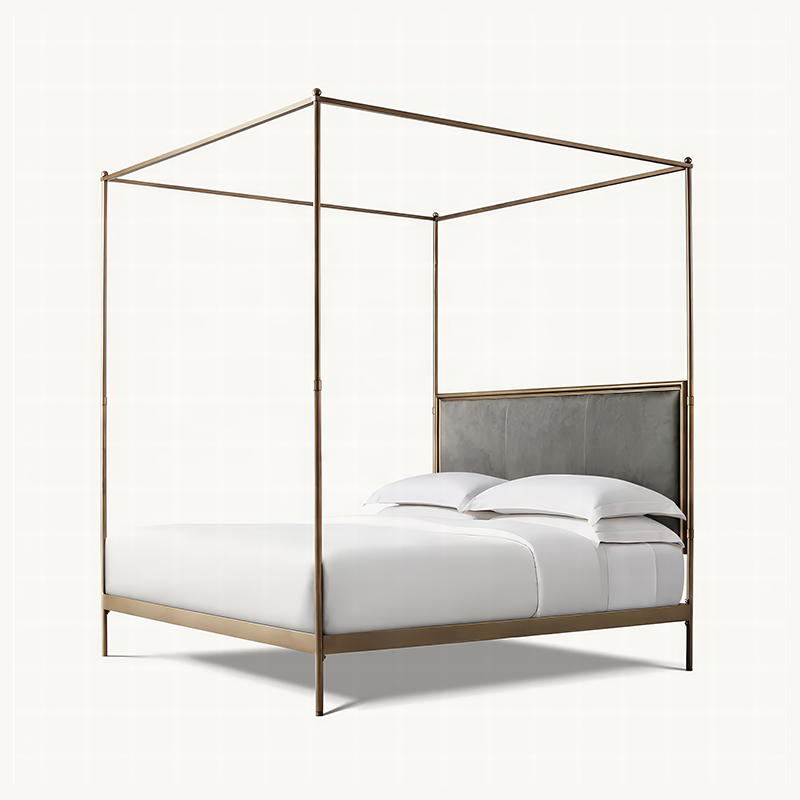 โครงเตียงโลหะสไตล์ฝรั่งเศสแบบโ - Canopy Bed Frame Metal Queen บทวิจารณ์และราคา