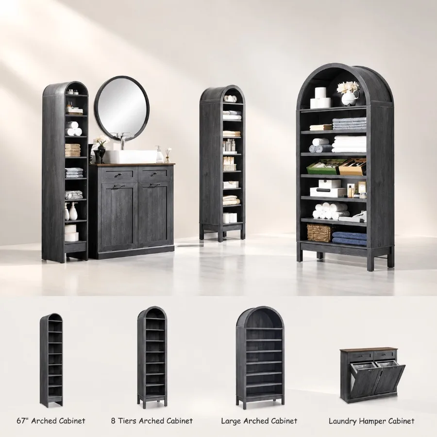 ตู้เก็บของในห้องน้ำทรงโค้งสูง  - Storage บทวิจารณ์และราคา