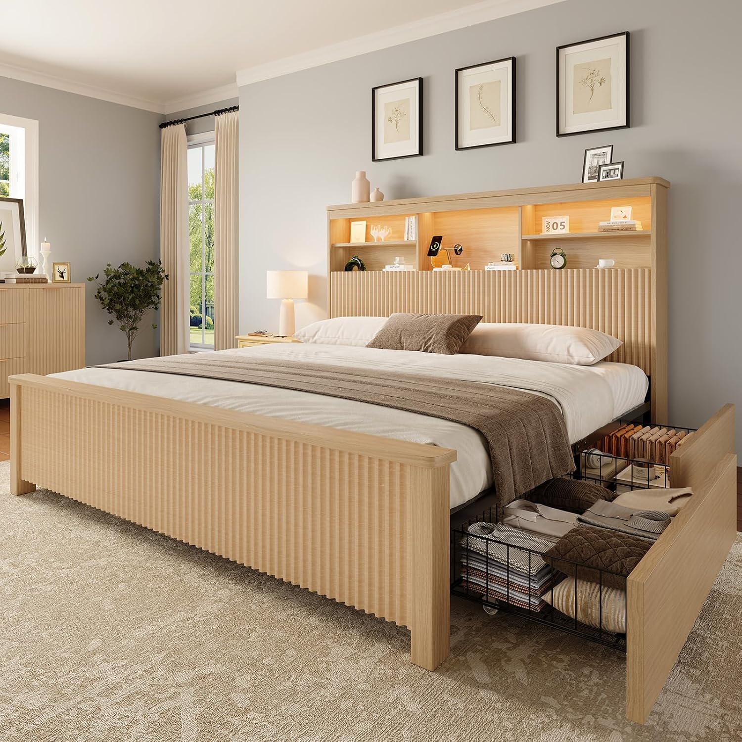 โครงเตียงขนาดควีนไซส์พร้อมลิ้น - Canopy Bed Frame Metal Queen บทวิจารณ์และราคา