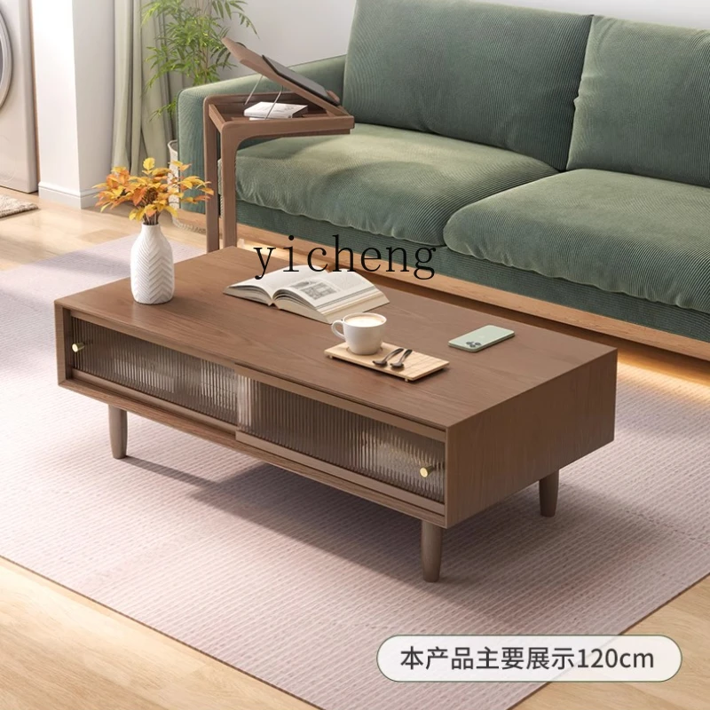 โต๊ะกาแฟไม้จริง X5-18 พร้อมตู้ - Tables บทวิจารณ์และราคา