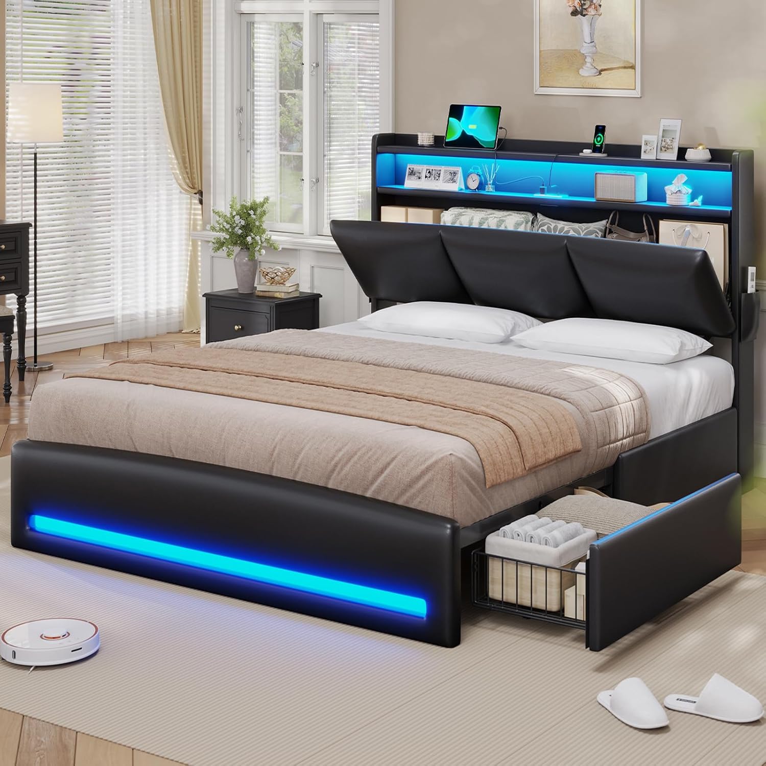 โครงเตียงควีนไซส์พร้อมหัวเตียง - Canopy Bed Frame Metal Queen บทวิจารณ์และราคา