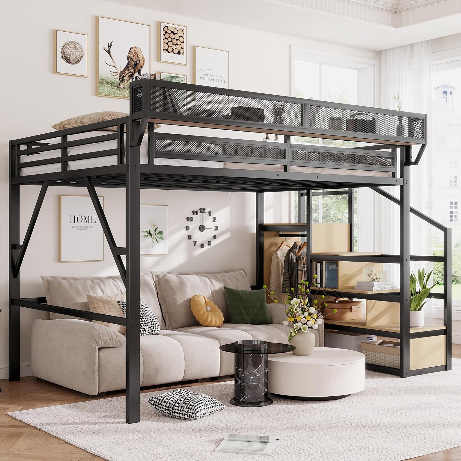 เตียงลอฟท์ขนาดควีนไซส์พร้อมบัน - Canopy Bed Frame Metal Queen บทวิจารณ์และราคา