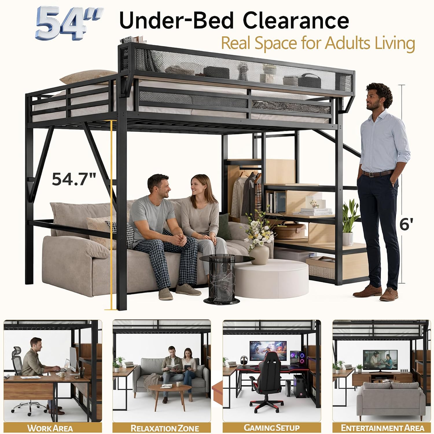 เตียงลอฟท์ขนาดควีนไซส์พร้อมบัน - Canopy Bed Frame Metal Queen บทวิจารณ์และราคา