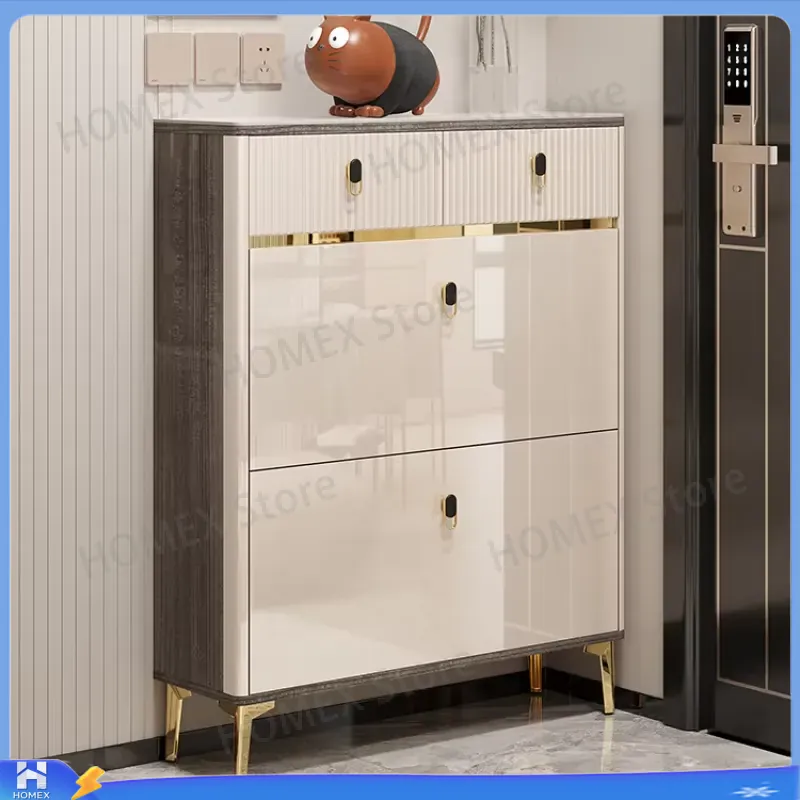 ตู้เก็บรองเท้ากันน้ำพร้อมม้านั - Shoe Rack Cabinet Narrow Entryway บทวิจารณ์และราคา