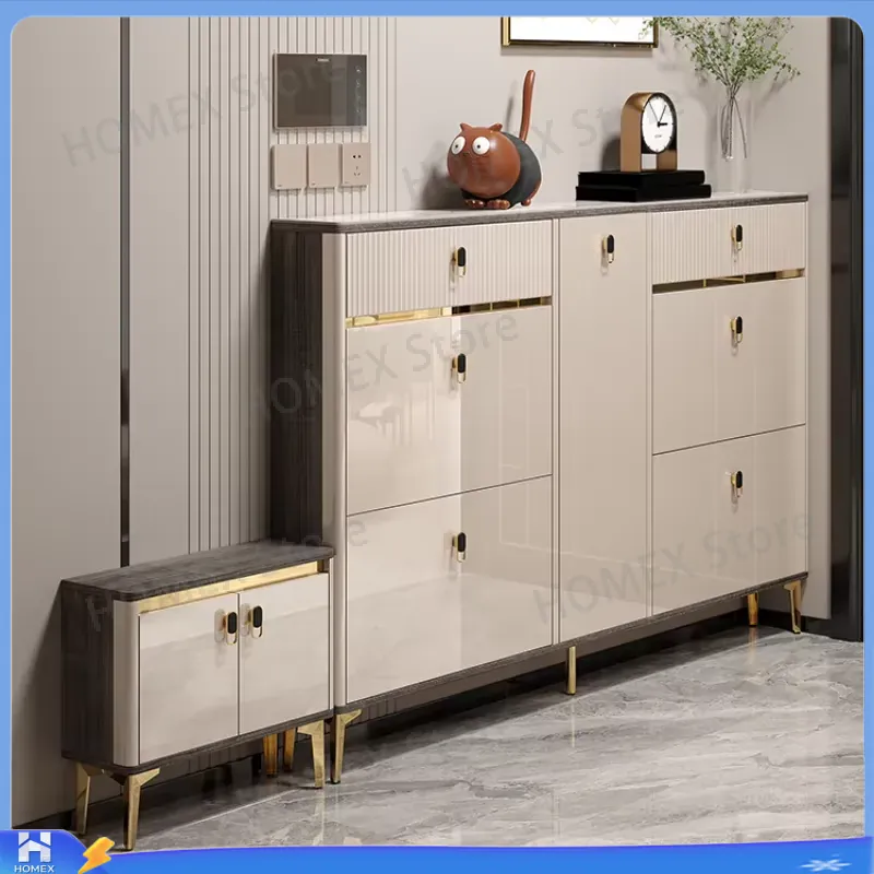 ตู้เก็บรองเท้ากันน้ำพร้อมม้านั - Shoe Rack Cabinet Narrow Entryway บทวิจารณ์และราคา