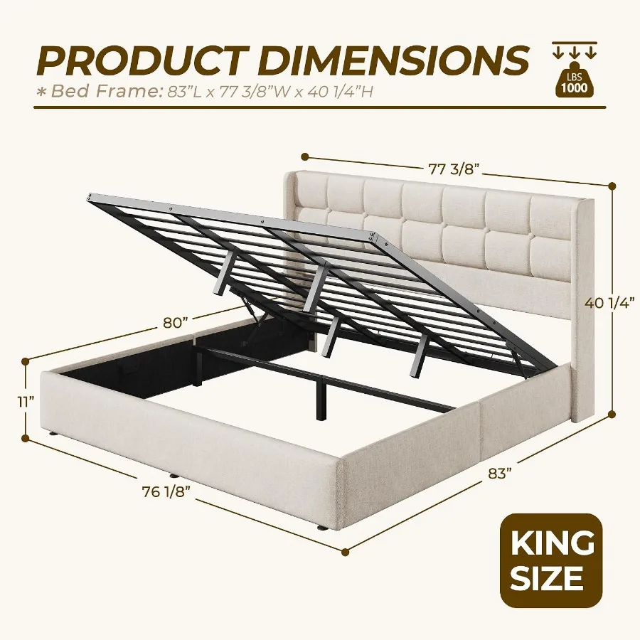 โครงเตียงยกสูงพร้อมพื้นที่เก็บ - Gas Lift Storage Bed Hydraulic บทวิจารณ์และราคา