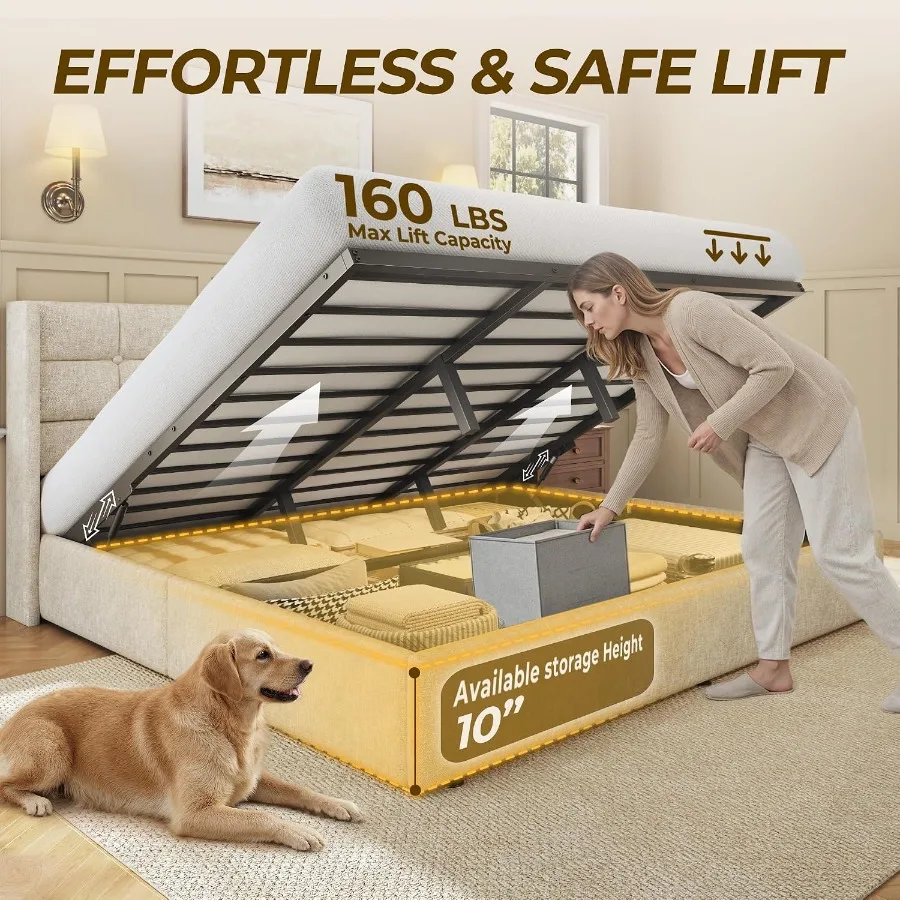 โครงเตียงยกสูงพร้อมพื้นที่เก็บ - Gas Lift Storage Bed Hydraulic บทวิจารณ์และราคา