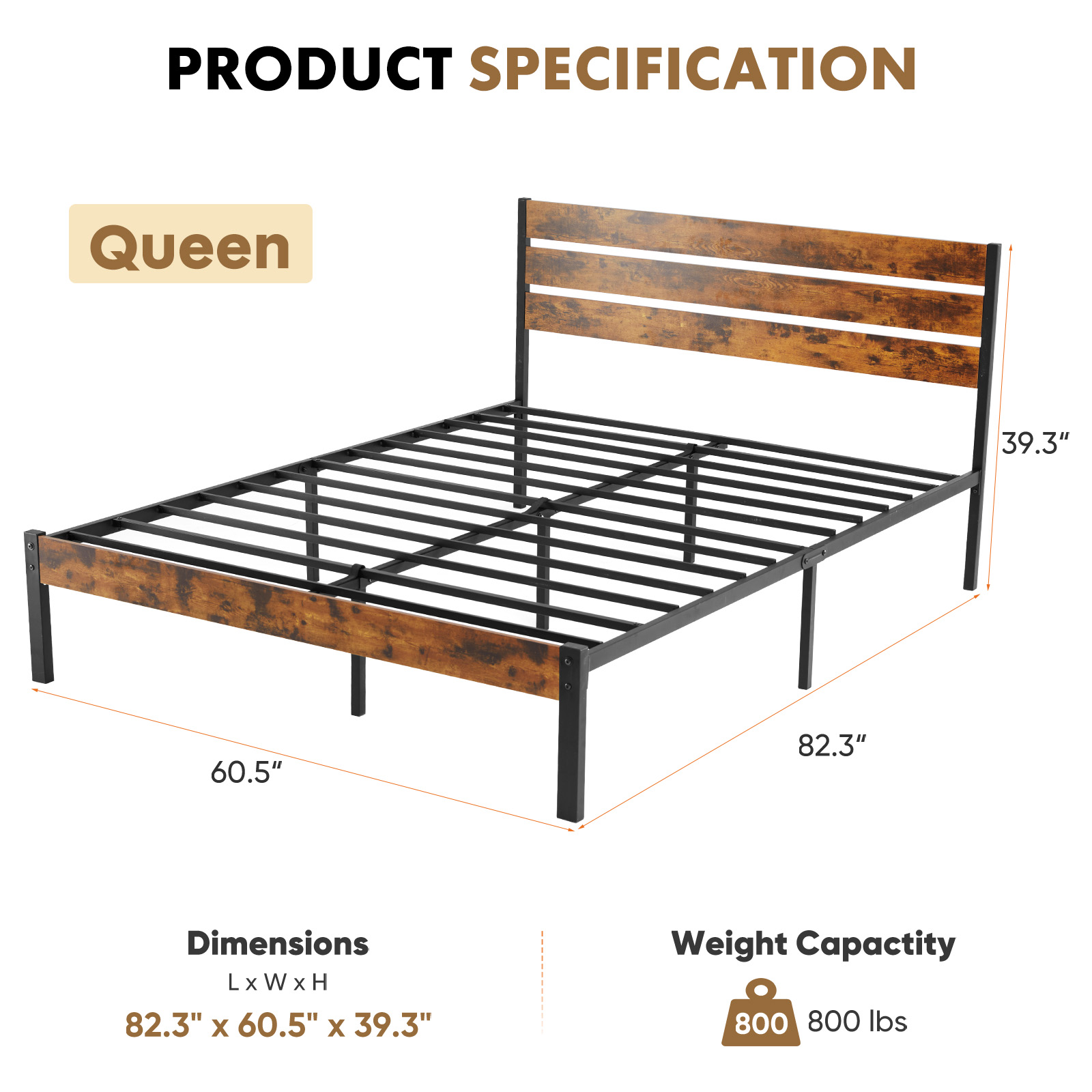 JHK Queen ขนาดโลหะแพลตฟอร์มเตี - Canopy Bed Frame Metal Queen บทวิจารณ์และราคา