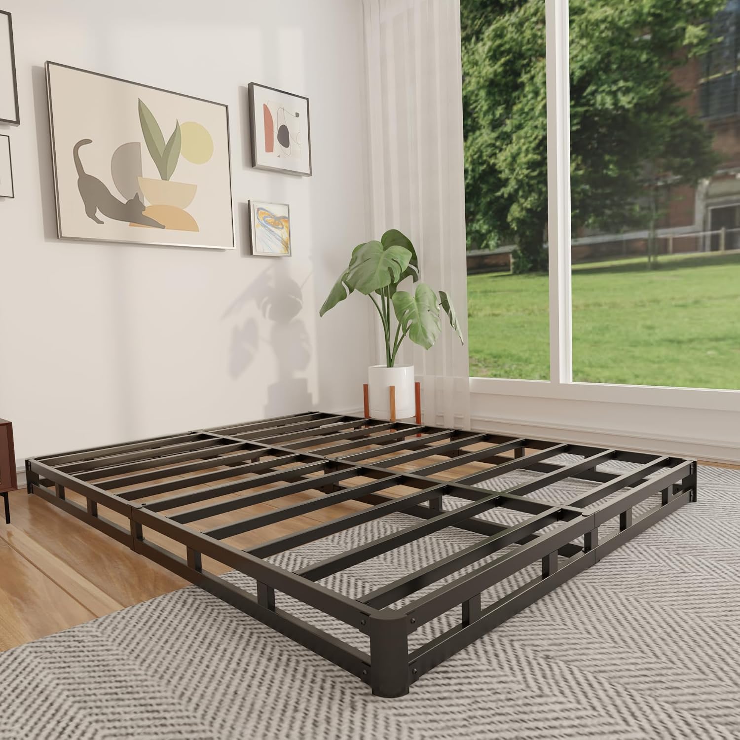 ฐานรองที่นอนโลหะแบบเตี้ยขนาด 4 - Canopy Bed Frame Metal Queen บทวิจารณ์และราคา