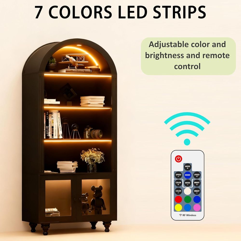 ตู้โชว์ไม้ทรงโค้งพร้อมประตูกระ - Storage บทวิจารณ์และราคา